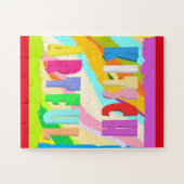 キッズワード教育パズルの大きな明るい色はっきりした ジグソーパズル (横)