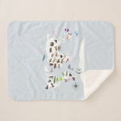 キッズワールドマップアニマル シェルパブランケット (正面(横))