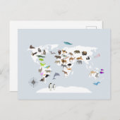 キッズワールドマップアニマル シーズンポストカード (正面/裏面)