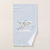 キッズワールドマップアニマル バスタオルセット (ハンドタオル)