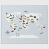 キッズワールドマップアニマル ラッピングペーパー (フラット)