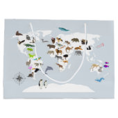 キッズワールドマップアニマル ラージペーパーバッグ (裏面)