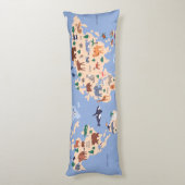 キッズワールド地図かわいお洒落い ボディピロー (裏面 (縦))