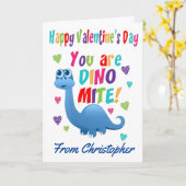 キッズヴァレンティーンズデイディノダニ恐竜 カード (黄色い花)