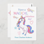 キッズヴァレンティーンズデイマジカルユニコーン ポストカード (正面/裏面)