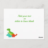 キッズヴァレンティーンズデイ恐竜ディノカラフルダニ ポストカード (裏面)