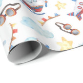 キッズヴィンテージ航空誕生日パーティー ラッピングペーパー (ロールコーナー)