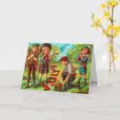 キッズヴィンテージ7月4日カード カード (黄色い花)