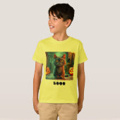 キッズ不気味ハロウィーンキャットTシャツ Tシャツ (正面フル)