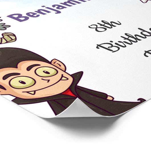 キッズ不気味ハローウィンパーティシンボルや象徴 ポスター (角)