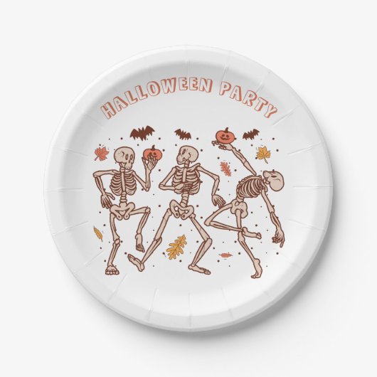 キッズ不気味ハローウィンパーティ招待状 ペーパープレート (正面)