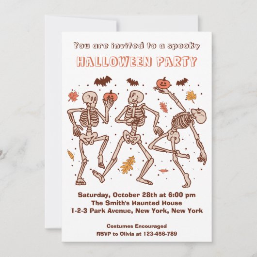 キッズ不気味ハローウィンパーティ招待状 招待状 (正面)