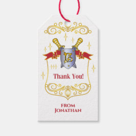 キッズ中世シールドと剣ギフトラベル ギフトタグ
