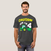 キッズ今im 4トラクター4th誕生日農家少年4 tシャツ (正面フル)