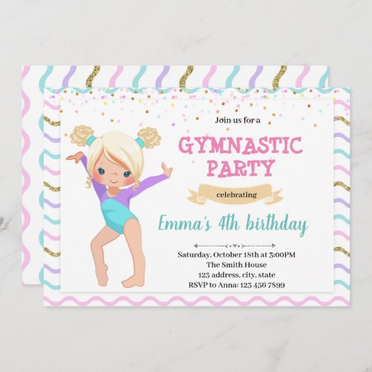 キッズ体操ダンスパーティの招待状 シーズンカード (正面/裏面)