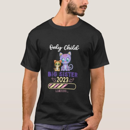 キッズ兄弟姉妹ビッグシスター2023かわいい猫1 Tシャツ (正面)