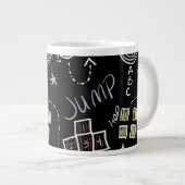 キッズ先生おもしろいリセス遊び場Chalkboard ジャンボコーヒーマグカップ (正面右)