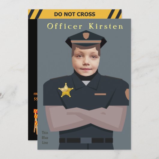 キッズ写真テンプレート誕生日 招待状 (正面/裏面)