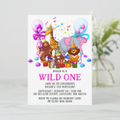 キッズ動物ジャングルの野生の1歳 招待状 (スタンド正面)