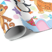 キッズ動物園の動物 ラッピングペーパー (ロールコーナー)