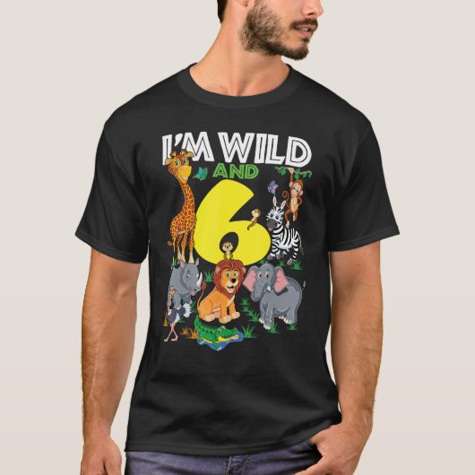 キッズ動物園サファリトリップ6th誕生日パーティーI m Wild A Tシャツ (正面)