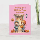 キッズ可愛いおもしろい写真モダンハロウィーンカード カード (正面)