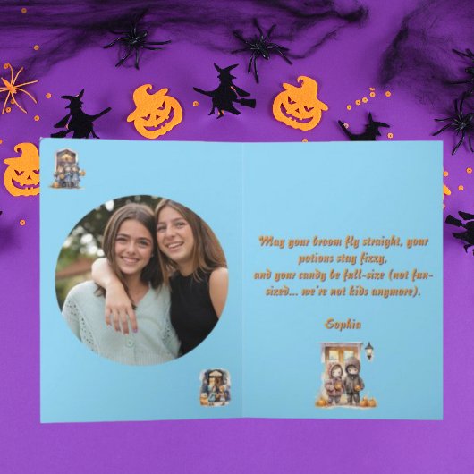 キッズ可愛いおもしろい写真モダンハロウィーンカード カード