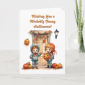 キッズ可愛いおもしろい写真モダンハロウィーンカード カード (正面)