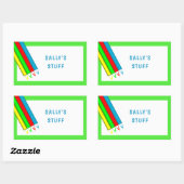 キッズ名タグステッカーラベル 長方形シール (シート)