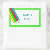 キッズ名タグステッカーラベル 長方形シール (バッグ)