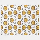 キッズ名入りジャングルライオン模様 フリースブランケット (正面(横))