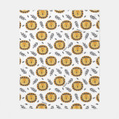 キッズ名入りジャングルライオン模様 フリースブランケット (正面)