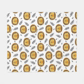 キッズ名入りジャングルライオン模様 フリースブランケット (正面(横))