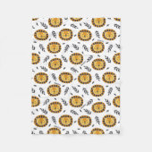 キッズ名入りジャングルライオン模様 フリースブランケット (正面)