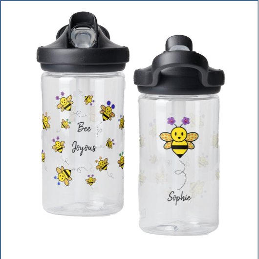 キッズ名前をカスタムするビーハッお洒落ピー ウォーターボトル