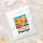 キッズ名前をカスタムする建築トラックバースデーパーティー フェイバーバッグ (クリップ留めされた状態)