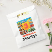 キッズ名前をカスタムする建築トラックバースデーパーティー フェイバーバッグ (封をした状態)