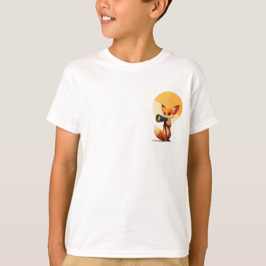 キッズ向けの冒険!きつねの探検スパイグラス Tシャツ (正面)