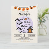 キッズ向けハロウィン 誕生日招待状 招待状 (スタンド正面)