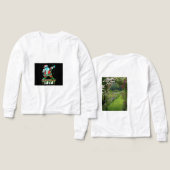キッズ向けベーシックTシャツ、ホワイト、キッズXS (デザイン 正面＆背面)