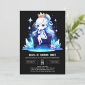 キッズ威厳のあるプリンセス誕生日 招待状 (スタンド正面)