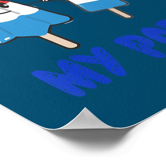 キッズ孫孫娘と孫父の ポスター (角)