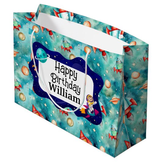 キッズ宇宙エクスプローラ ラージペーパーバッグ (裏面アングル)