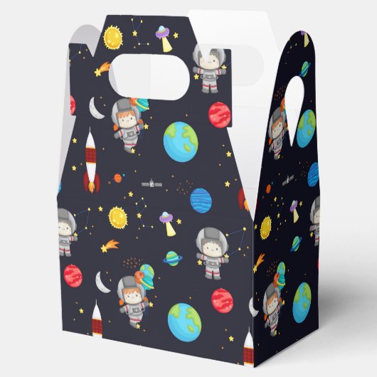 キッズ宇宙テーマパターン フェイバーボックス (オープン)