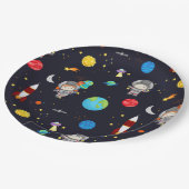 キッズ宇宙テーマパターン ペーパープレート (アングル)