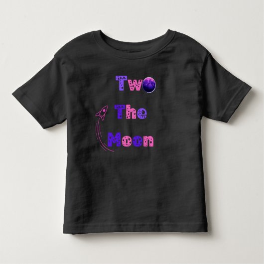 キッズ宇宙テーマTシャツ – "Two The Moon" T-Shirt, Ast トドラーTシャツ (正面)