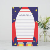 キッズ宇宙ロケット船キュート 便箋 (スタンド正面)