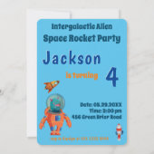キッズ宇宙ロケット誕生日 招待状 (裏面)
