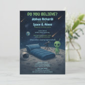 キッズ宇宙銀河系エイリアンスリーポバーバースデーパーティー 招待状 (スタンド正面)