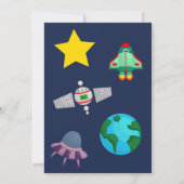キッズ宇宙銀河系惑星エイリアン誕生日パーティー 招待状 (裏面)
